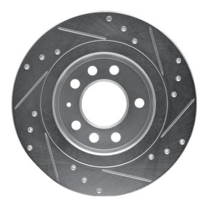 Pontiac Solstice Brake Rotor (1) - Rear Left - R1 Concepts - Drilled & Slotted - Silver - `06-`10